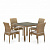Комплект плетеной мебели T257B/Y379B-W65 Light Brown (4+1)